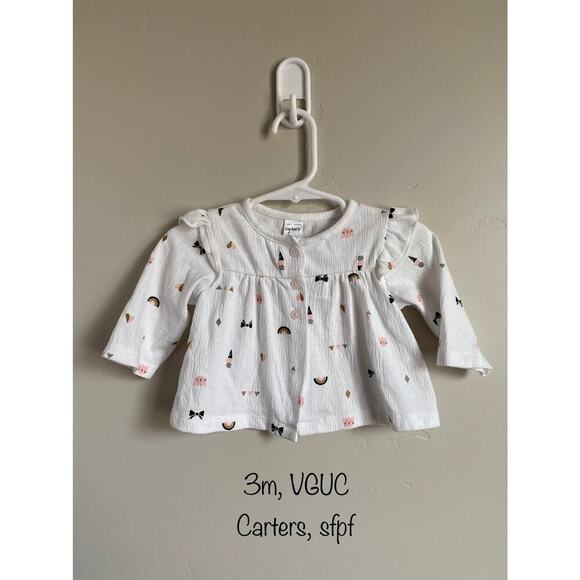 Carter's 3m Baby Girl Cardigan Overlay Shirt - Picture 1 of 1